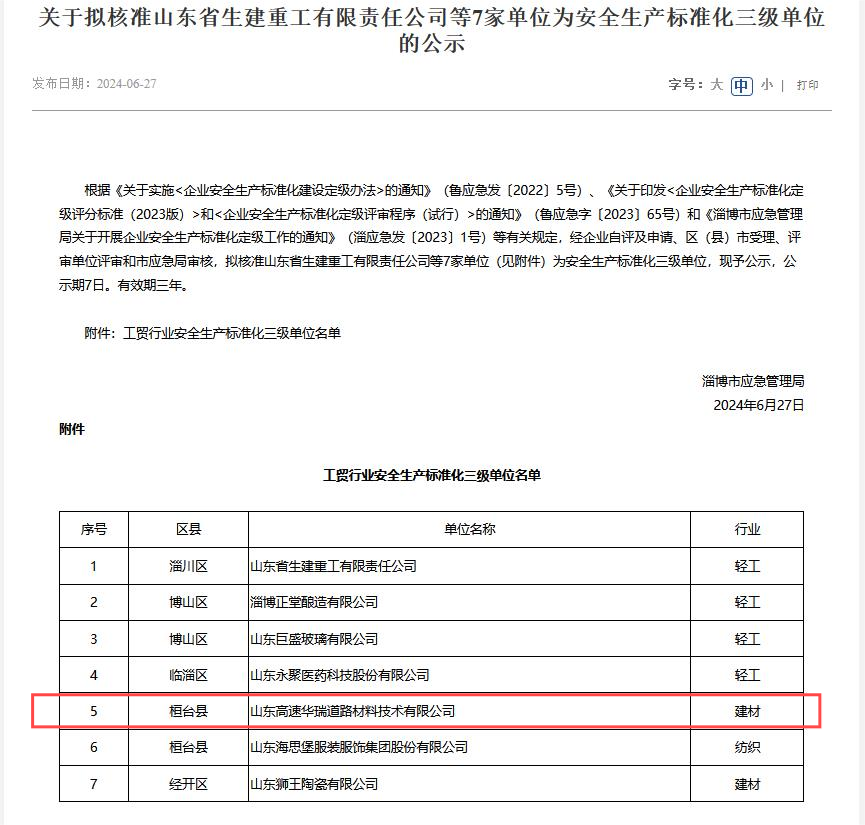 践行“六个主题年”丨华瑞星空网官网首页入口_星空（中国）
获评安全生产标准化三级单位